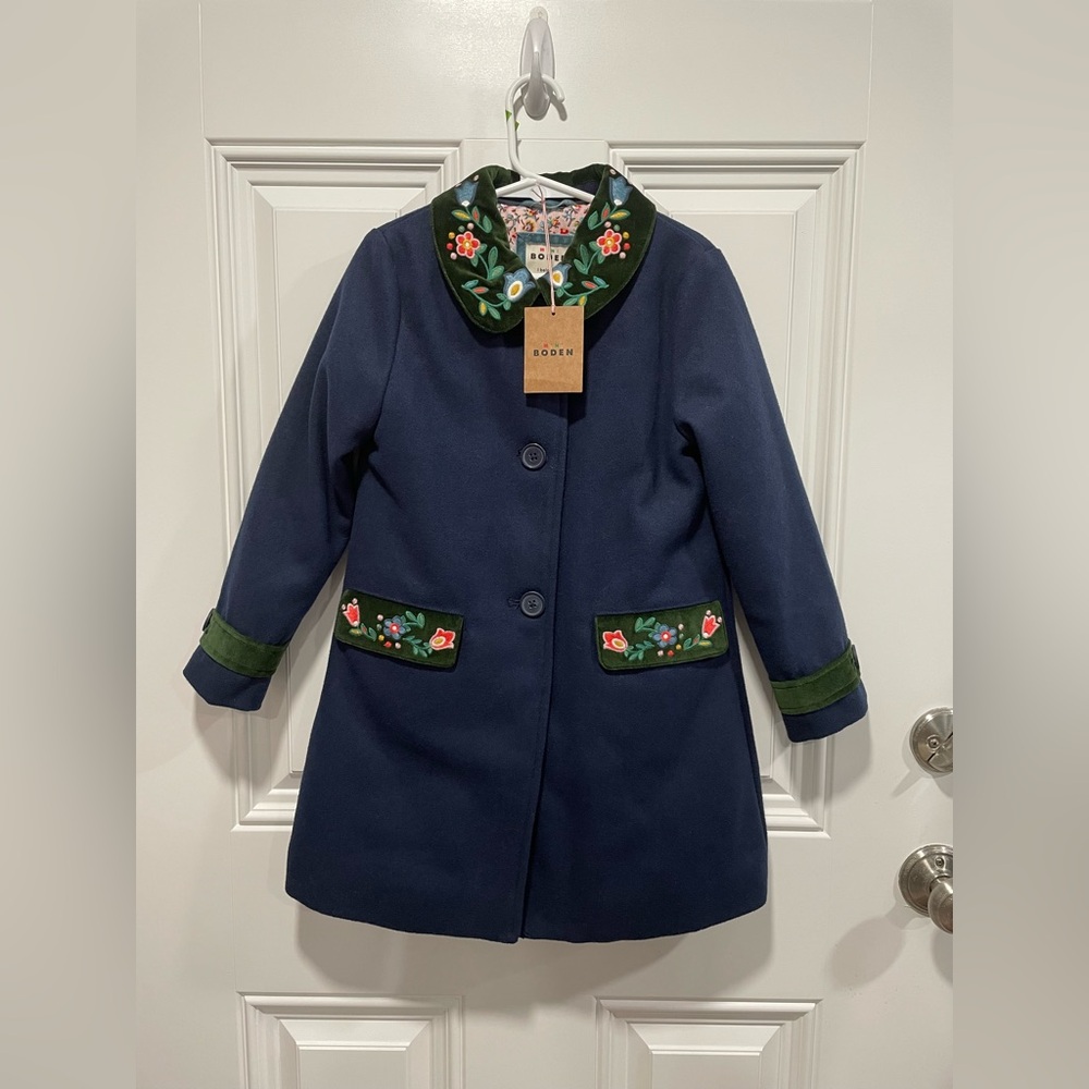 Mini Boden Wool Blend Peacoat 5-6Y NWT